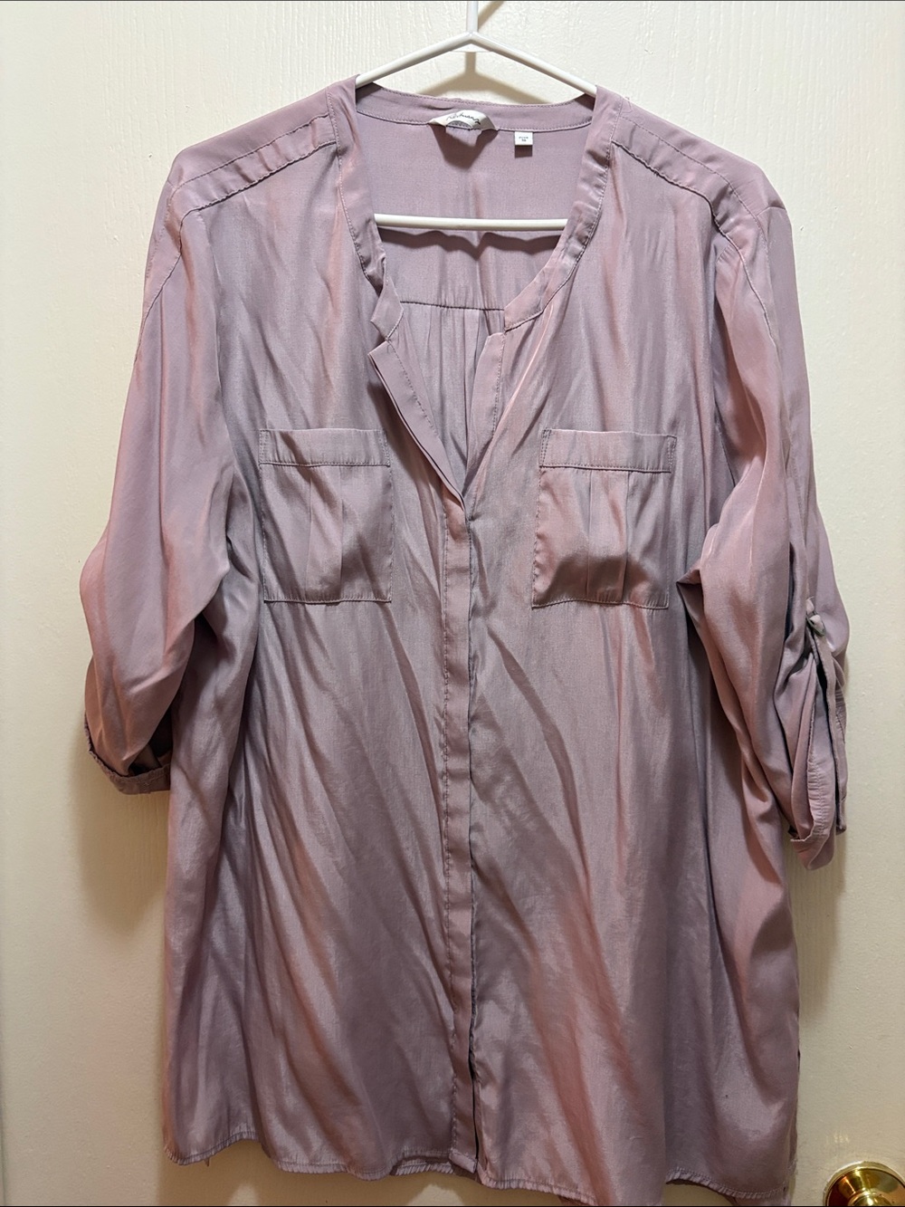 Reitmans Dusty Rose Pink Button-Front Blouse